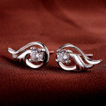 wholesale S925 Silver Korean Dongdaemun Creative Cute Earrings Small Accessories Student Personality Diamond Inlaid Angel Wing Ear Studs-0-2