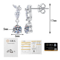 Metal Alloy Fashion Tassel Teardrop Earrings, New Korean Style Wholesale for TikTok.-50 points + 50 points Moissanite  925 Silver
