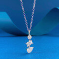 wholesale S925 Silver New Irregular Pendant Necklace, Unique Chinese Style Versatile Collarbone Accessory by Zhuozhifan Jewelry-0-0