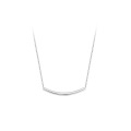 wholesale S925 Sterling Silver Maker Smile Necklace for Women, Minimalist, Niche, High-End, Arc Square Tube Smile Collarbone Chain-0-4