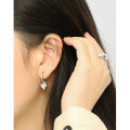 wholesale S925 Sterling Silver Korean Version Minimalist Ins-style Versatile Heart-shaped Drop Earrings for Women and Students-0-3
