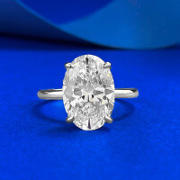 wholesale S925 silver new jewelry style four-prong setting 9*13mm pigeon egg diamond ring for proposal, engagement, or gift for girlfriend-R1436 White Diamond>No. 8