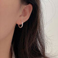 wholesale S925 Sterling Silver Minimalist Hoop Earrings for Women, Summer Ins Trend, Versatile, Niche, High-End Circle Ear Hoops with Clasp-0-0