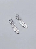 wholesale S925 sterling silver minimalist fashion small feather pendant drop DIY handmade jewelry vintage pure silver accessory-0-5