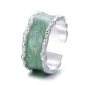 wholesale S925 Silver Fashion Korean Japanese Style Gradient Resin Irregular Personality Internet Celebrity Trend Versatile Open Adjustable Ring-0-6