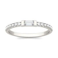 wholesale 18k Gold Plated 925 Silver Full Moissanite 2*4mm Rectangular Stacking Ring-0.36ct silver with platinum plating US size 8