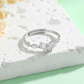 wholesale 925 Sterling Silver Minimalist Butterfly White Shell Zircon Ring for Women, Small and Fresh Niche Design, Internet Celebrity Trendy Personalized Band-0-3