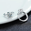 Sterling Silver Four-Prong Moissanite Stud Earrings-0-1