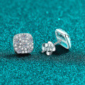 S925 Sterling Silver Full Moissanite Round Stud Earrings for Women, Elegant and Versatile-0-0