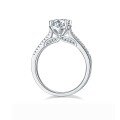 wholesale 925 Sterling Silver Cross-Border Simulated Diamond Moissanite Ring for Women, Luxury 1-Carat Engagement Wedding Ring, Factory Direct Supply-0-4