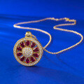 wholesale S925 Gold-Plated Silver Ancient Method Blossoming Wealth Pendant Adjustable Chinese Style Gold Necklace-0-3