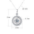wholesale S925 Sterling Silver Cross-Border Fashionable Round Micro-Paved Moissanite High-End Pendant Necklace Small Batch Wholesale Jewelry-0-5