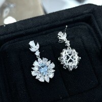 Silver-plated 18K Gold Lab-Created Colored Gemstone 1ct Cushion Earrings-Cultured spinel earrings  S925 silver plated with gold