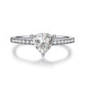 wholesale S925 Sterling Silver Fashion 1-carat Moissanite Engagement Ring with GRA Certificate, Fat Triangle Moissanite Ring-0-4