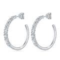 925 Silver 2025 Cross-Border New Snake Ladder Square Moissanite Earrings-0-4