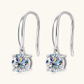 S925 Sterling Silver 1-Carat Moissanite Simple Earrings for Women-0-0