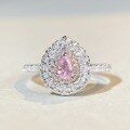 wholesale 925 Sterling Silver Pink Diamond Ring for Women, Cute Ins Style Minimalist Pink Heart Bestseller Ice-Cut Zircon Ring-0-8