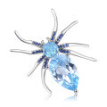 wholesale S925 Sterling Silver Insect Series Designer High-End Brooch, Spider Design with Natural Topaz Gemstone-0-0