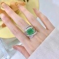 wholesale S925 Sterling Silver New 5-Carat Emerald Cut High Carbon Diamond Geometric Ring Sells Hot Cross-Border-0-1