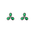 wholesale S925 Sterling Silver Korean Style Floral Earrings with Diamond Accents, Petite Three-Petal Flower Minimalist Earrings G7666-0-4