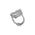 wholesale S925 Sterling Silver Double-Layer Snake Texture Irregular Korean Style Ins Minimalist Open Ring for Women-0-5