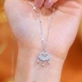 wholesale S925 Sterling Silver Maker's Chinese Style Pendant Necklace for Women, Fashionable and Versatile Lucky Locket Collarbone Chain-0-1