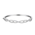 wholesale 925 Sterling Silver Infinity Symbol Diamond Inlaid Bracelet for Women, Fashionable and Elegant Closed Bangle Customization-0-4
