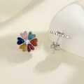 wholesale S925 Sterling Silver New Cross-Border Bestselling Moissanite Colored Bone Studs Fashionable High-End Floral Ear Studs Ear Jewelry-0-2