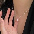 wholesale S925 Sterling Silver Cute Cartoon Small Bear Necklace, Ins Style Dainty Collarbone Chain for Women, Korean Version Light Luxury and Versatile-0-0