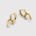 wholesale 925 Silver Irregular Retro Double C Earrings In。-0-1