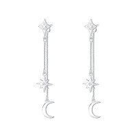 wholesale S925 Sterling Silver-E2736-White Gold 925 Silver