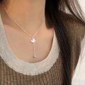 wholesale S925 Sterling Silver Simple and Versatile Butterfly Necklace for Women, New Trendy Small Design Collarbone Chain-0-4