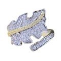 wholesale S925 Silver New Luxury Full Diamond Women's Open Ring, Fashionable European and American Style-0-4