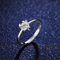 Silver Moissanite Deer Antler Ring-0-1
