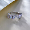 wholesale S925 Sterling Silver Irregular Shaped Diamond Zirconia Row Ring with High-End Lace Fashion for Women, as seen on Xiaohongshu-0-0
