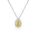 wholesale 14k Gold Pear-Shaped Yellow Diamond Necklace with 058ct Lab-Grown Diamond Teardrop Pendant, New Style Collarbone Chain-0-2