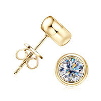 S925 Silver 1ct Moissanite Geometric Octagon Stud Earrings-Bubble earrings [K gold] 0.5 carat  925 silver
