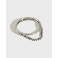 wholesale S925 sterling silver JF232 Korean-style versatile silver ring, ins minimalist niche retro chain ring for women-0-0