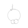 wholesale Sterling silver S925 Korean-style silver-plated double twist circle link geometric personalized bracelet-0-3