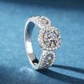 wholesale S925 Sterling Silver Wholesale 1-carat Moissanite Lace Square Ring for Women, High-end Silver Jewelry Accessories-0-2
