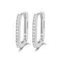 wholesale 925 Sterling Silver Earrings with Zirconia Ear Clips for Women, Oval Diamond-Inlaid Hoop Earrings, High-End European and American Wholesale Foreign Trade Jewelry-0-6