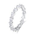 wholesale S925 Sterling Silver Zirconia Seven Princess Ring for Women, Small and Niche Stackable Row Ring,HW。-0-16