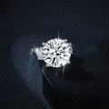 wholesale Silver-plated 130mm 8-carat full moissanite round luxury cross-border jewelry ring-0-1