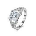 wholesale S925 Sterling Silver Cloud-Patterned Ring, Light Luxury Top-Grade Extra Sparkling Zircon Rings Wedding Rings-0-0