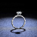 925 Silver Moissanite 6-Claw Snake-Style Hollow Setting Ring for Women, Factory Direct-0-0