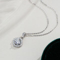 Sterling Silver 2-Carat Moissanite T-Style Square Pendant Necklace Wholesale-0-0