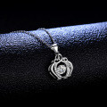 S925 Silver Moissanite Crown Pendant Necklace with Moving Heart-0-0