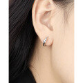 wholesale S925 Sterling Metal Small Design Personality Silver Earrings Temperament Ins Style Geometric Light Surface C-Shape Ear Studs Women-0-3