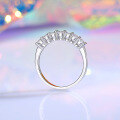 wholesale S925 Silver Cross-Border Best-Selling Half-Circle Seven Princess Pave Zirconia Ring for Women Wholesale-0-1