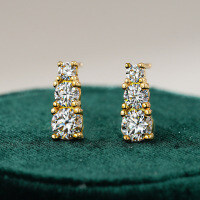 Sterling Silver Moissanite Earrings for Women, Luxury Classic Design, Cross-Border Wholesale.-1.8ct (set with moissanite)  925 silver